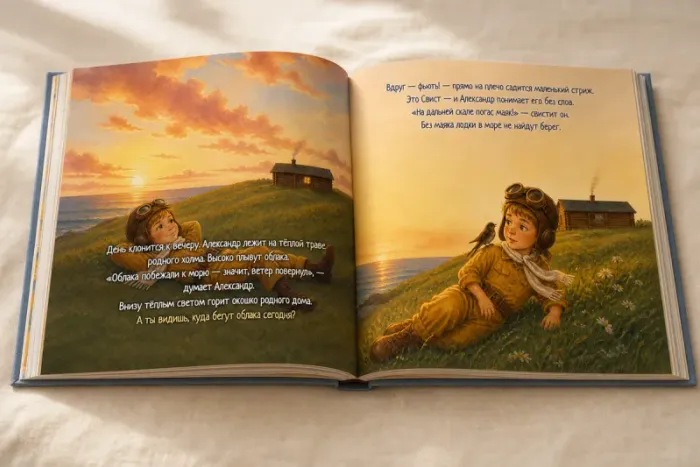Я — лётчик — именная детская книга, открытый разворот